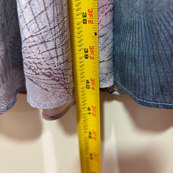 Jigsaw Spiro Print Silk Dress 4 Pastel Pink Blue A-line Flowy Airy Romantic Tea - Picture 4 of 12